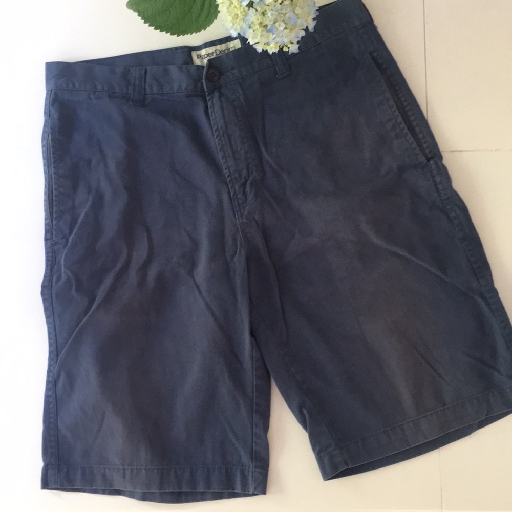 Navy blue denim shorts